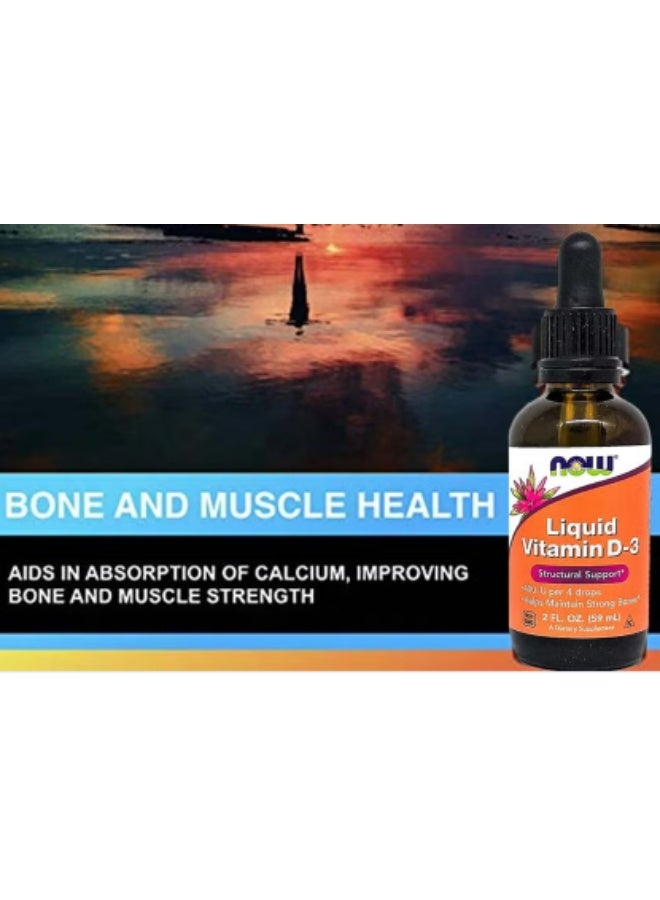 Now Liquid Vitamin D3 Drops 400 IU Drops 60ml - Image 4